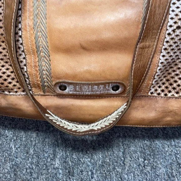 BEDSTU AMELIE Brown and Cream LEATHER Tote Bag